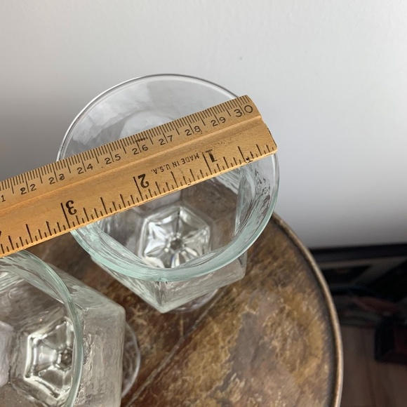 Set of 2 Vintage Heavily Textured Arched Panels Clear Glass Stemmed Goblets - Picture 7 of 7